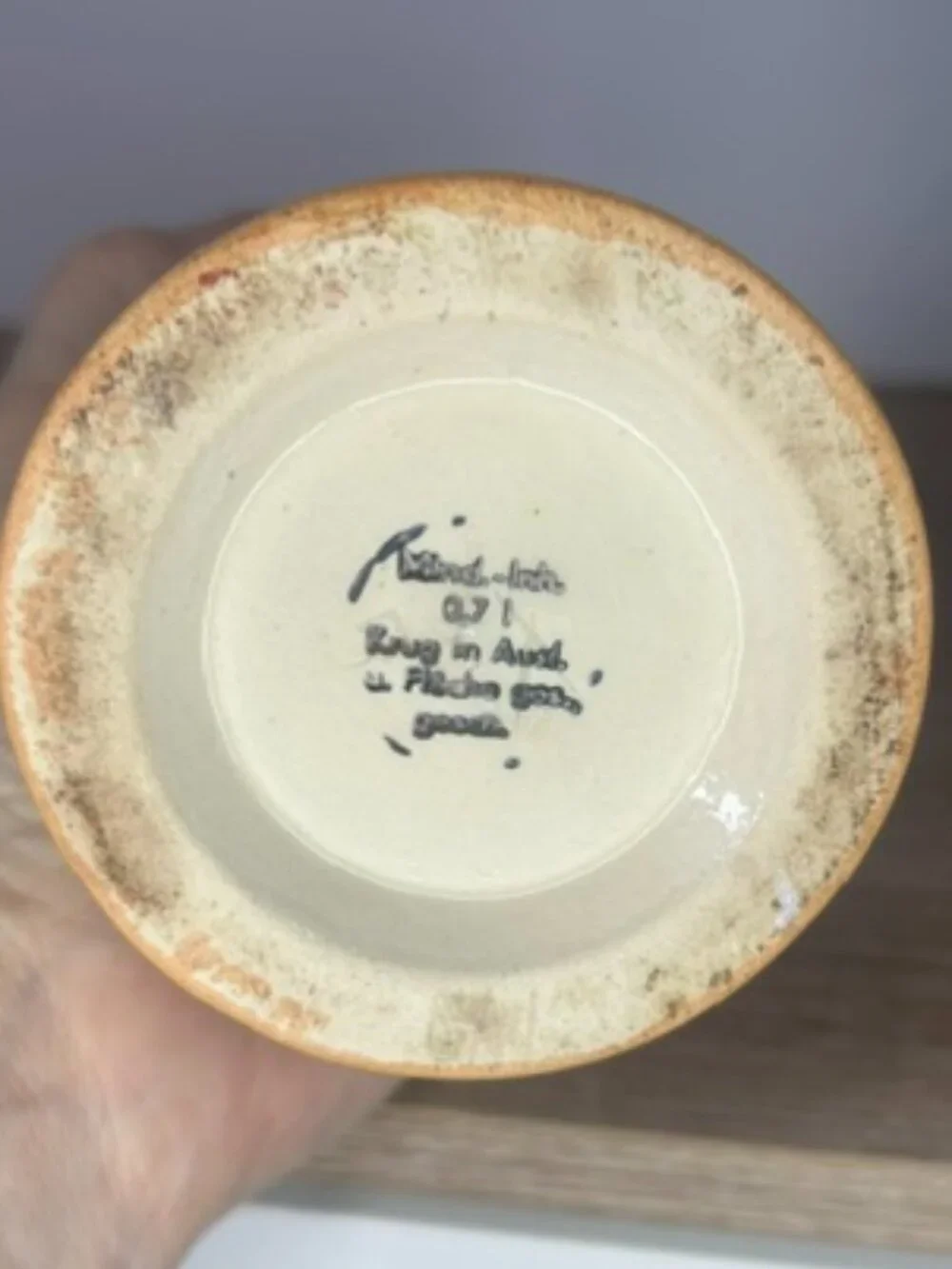 Freihof Hand‑Decorated Ceramic Floral Bottle – Vintage Austrian Decanter